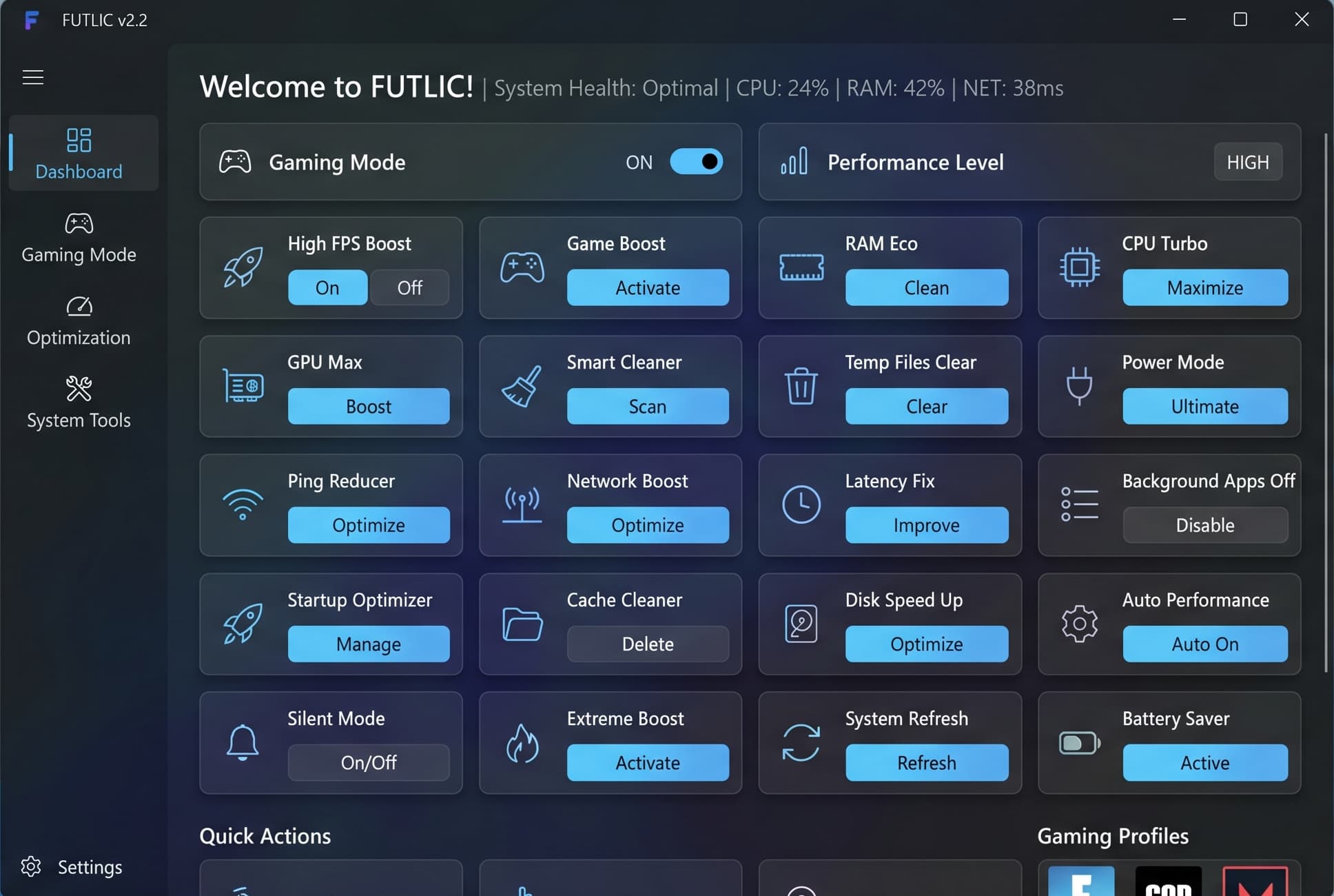 FUTLIC Main Dashboard